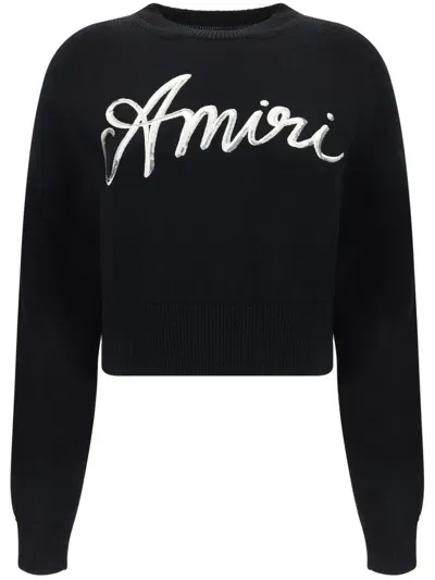 Amiri Logo-embroidered Jumper In Black