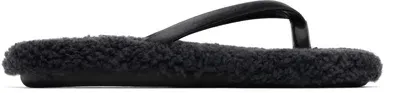 Ancient Greek Sandals Black Saionara Flip-flops In Black + Black Shearl