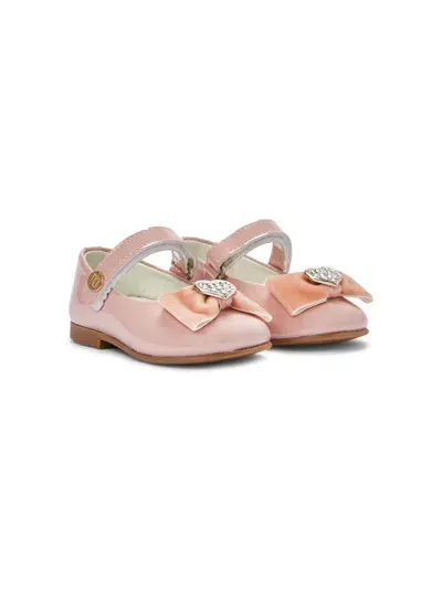 Andanines Babies' Bow Leather Ballerina Shoes In Pink