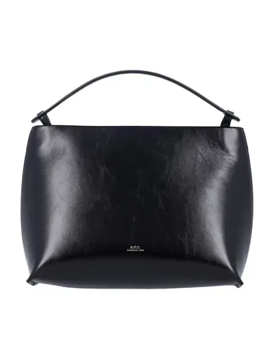 Apc Ashley Leather Shoulder Bag In Black