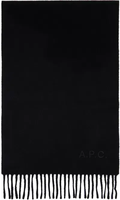 Apc Black Ambroise Embroidered Scarf In Grün