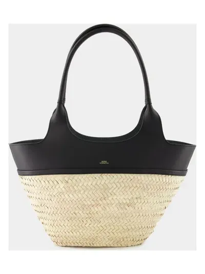 Apc Panier Tanger Raffia Shoulder Bag In Neutrals