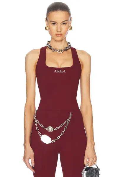 Area Nameplate Racerback Tank Top In Burgundy