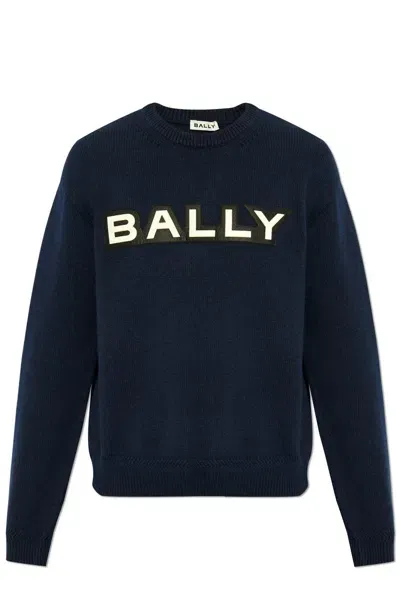 Bally Logo Patch Sweatshirt In Blue