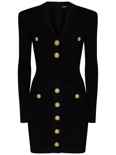 Balmain Paris Mini Dress In Black