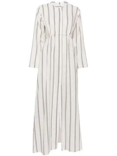 Bambah Black Striped Tie String Kaftan In Neutrals