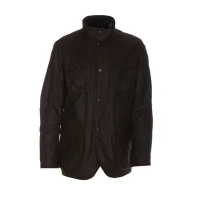 Barbour Ogston Wax Jacket In Brown