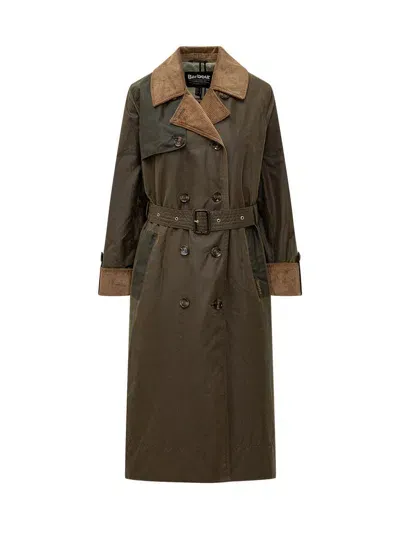 Barbour Brackley Trench In Green