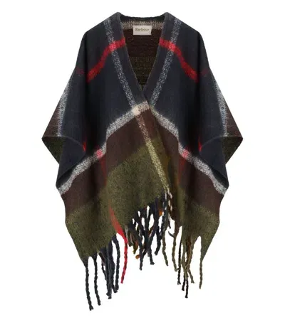 Barbour Isla Boucle Tartan Green Blue Cape