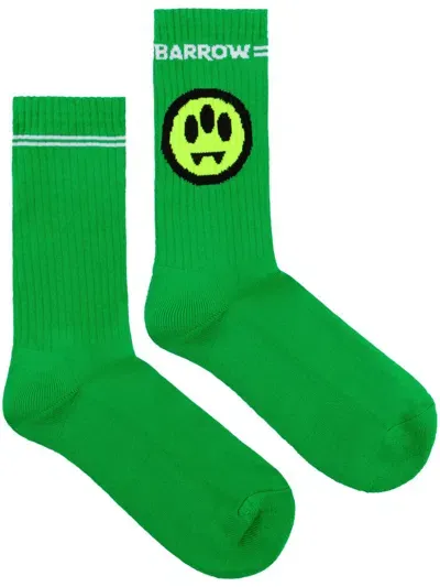 Barrow Intarsia-knit Logo Socks In Green