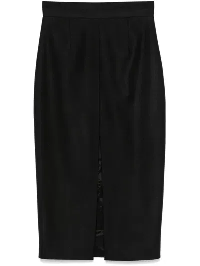 Batakovic Belgrade Twill Midi Skirt In Black