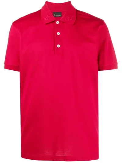 Billionaire Logo-embroidered Polo Shirt In Red