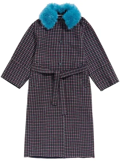 Bimba Y Lola Karierter Mantel In Blau