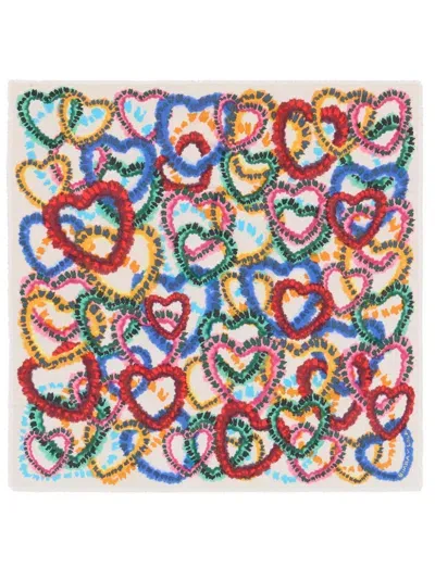 Bimba Y Lola Heart-print Modal Shawl In White