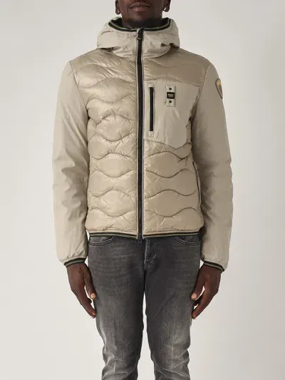 Blauer Giubbotto Uomo Albert Interno Misto Piuma Jacket In Beige