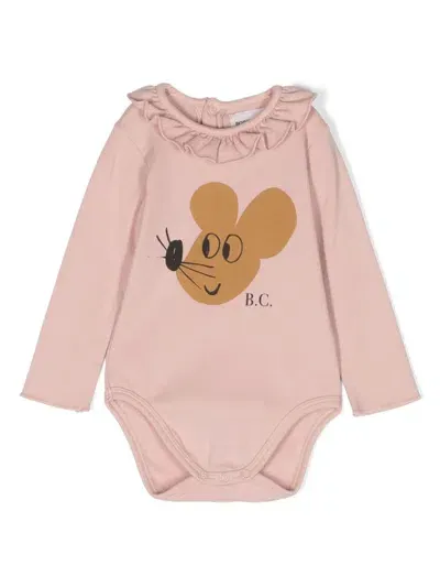 Bobo Choses Baby Mouse Ruffle Collar Body In Pink & Purple