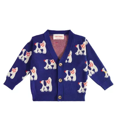 Bobo Choses Baby Printed Cotton Cardigan In Blue