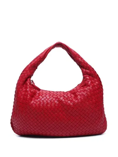 Pre-owned Bottega Veneta Intrecciato Shoulder Bag In Red