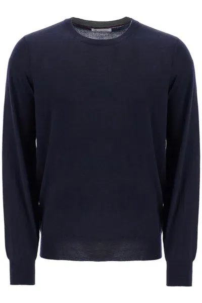 Brunello Cucinelli Fine Wool-cashmere Sweater In Blue