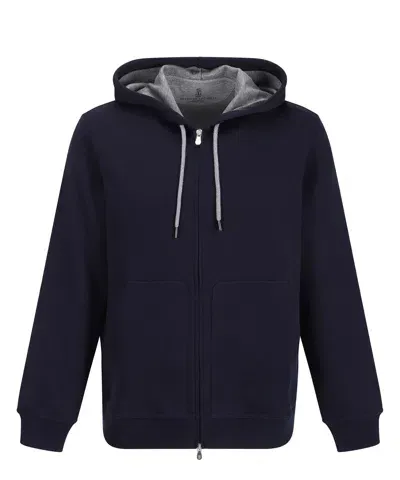 Brunello Cucinelli Hoodie In Blue