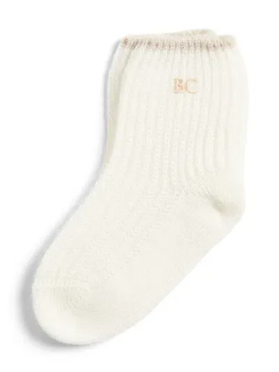 Brunello Cucinelli Babies' Logo-embroidered Cashmere Socks In White