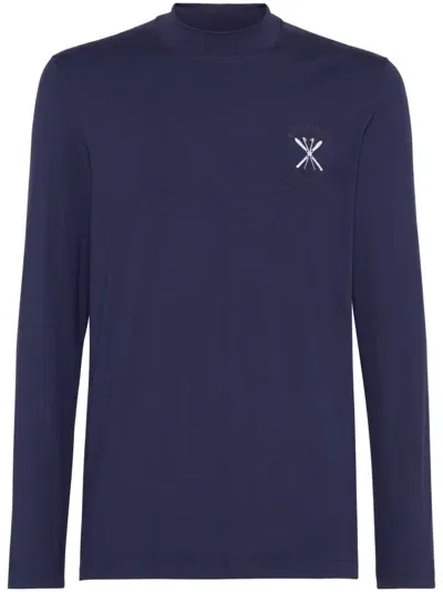 Brunello Cucinelli Logo-print Performance Sweatshirt In Blue