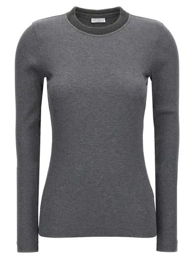 Brunello Cucinelli 'monile' Sweater In Gray