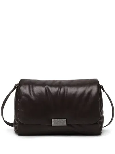 Brunello Cucinelli Nappa Leather Shoulder Bag In Brown