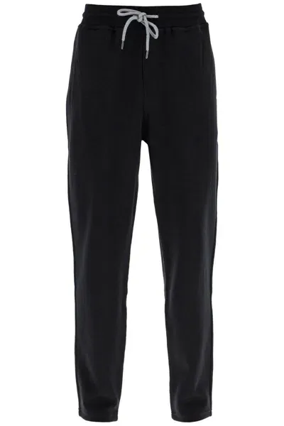 Brunello Cucinelli Interlock Jersey Pants For Men In Black