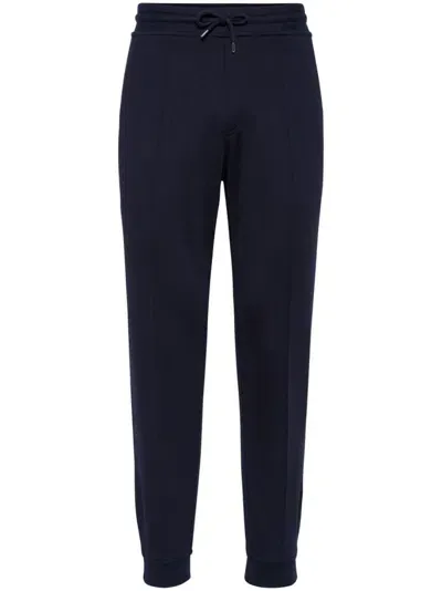 Brunello Cucinelli Pants With Crête Detail And Elasticated Zipper Cuff In Blue