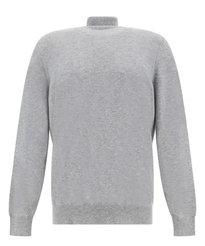 Brunello Cucinelli Roll-neck Sweater In Grey