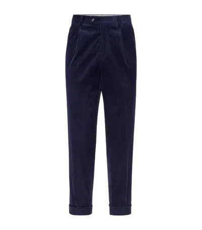 Brunello Cucinelli Sea Island Cotton Corduroy Trousers In Blue