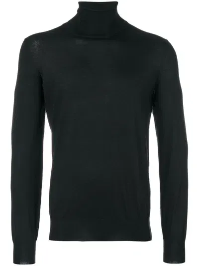 Brunello Cucinelli Silk And Cashmere High Neck Sweater In Black