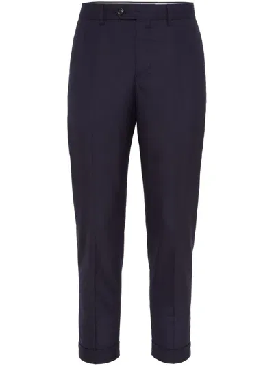 Brunello Cucinelli Straight-leg Cashmere Trousers In Blue