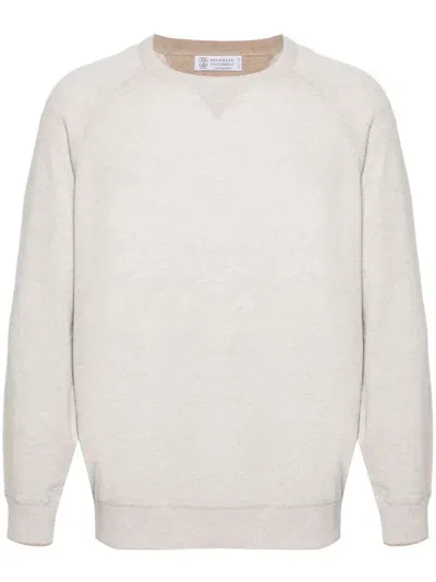 Brunello Cucinelli Crew-neck Cashmere Jumper In Light Grey