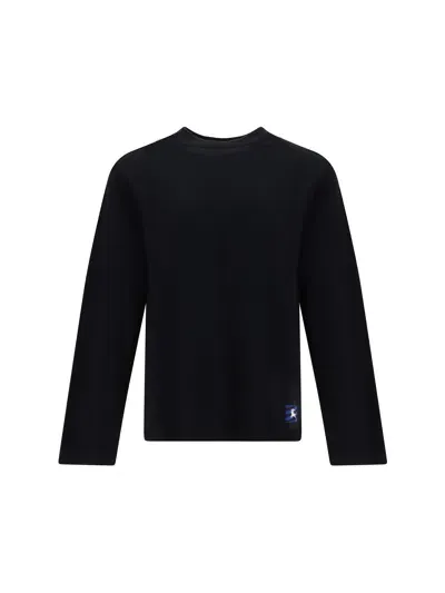 Burberry Ekd-patch Cotton Sweatshirt In Black