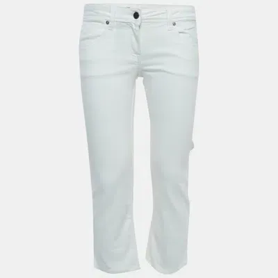 Pre-owned Burberry White Denim Skinny Leg Jeans S Waist 27"