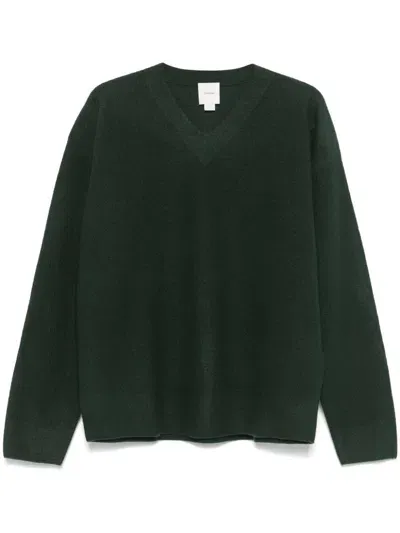 Calvin Klein Felted V-neck Sweater In Green