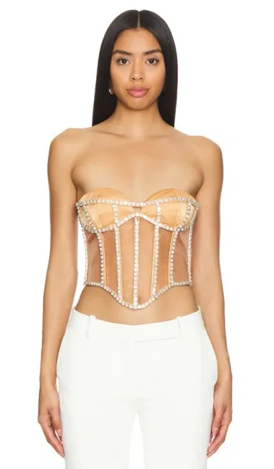 Camila Coelho South Beach Corset In 棕黄色