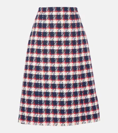 Carolina Herrera Patterened Cotton-blend A-line Midi Skirt In Multi