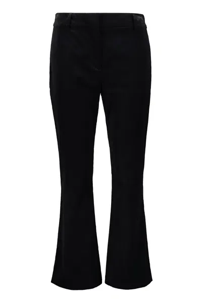 Cedric Charlier Velvet Trousers In Black