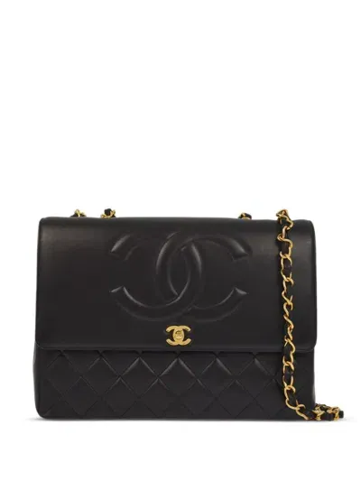 Pre-owned Chanel 1992 Maxi Classic Flap Shoulder Bag In Black