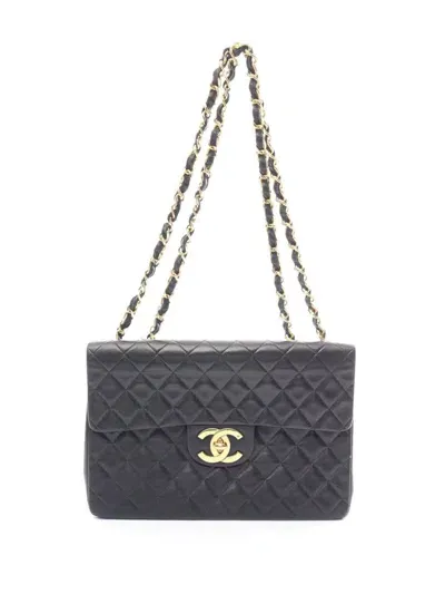 Pre-owned Chanel 1994-1996 Classic Flap Shoulder Bag In Black