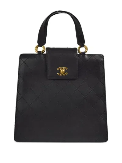 Pre-owned Chanel 1997 Quilted Handbag In Black