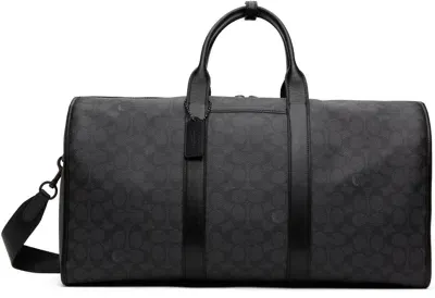 Coach Black Gotham Signature Canvas Duffle Bag In Ji/charcoal