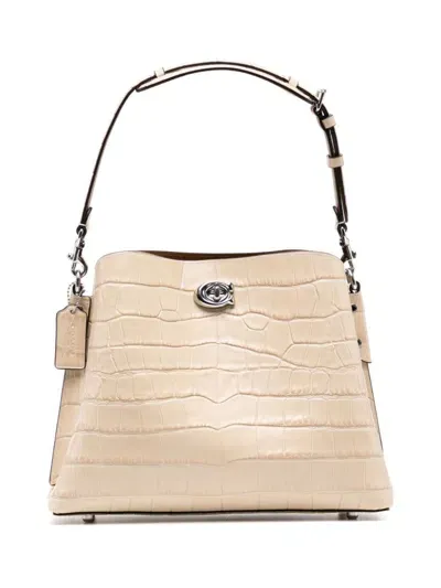 Coach Willow Leather Shoulder Bag In White