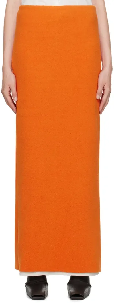 Colleen Allen Ssense Exclusive Orange Fleece Maxi Skirt