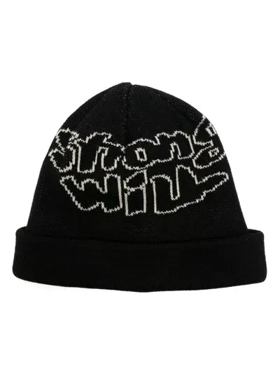 Comme Des Garçons Shirt Intarsia-knit Beanie Hat In Black