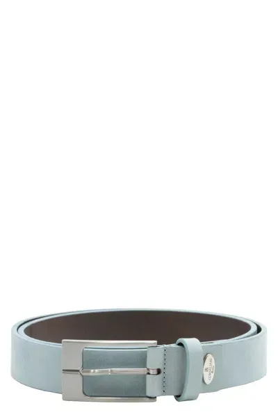 Corneliani Leather Belt In Gray