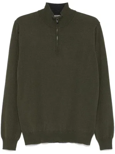 Corneliani Mock-neck Sweater In Green